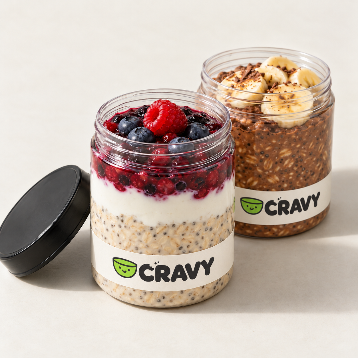 CRAVY overnight oats kavanozları